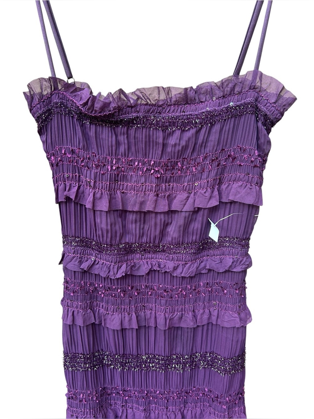 House of CB SOLANA Grape Sequin Pleat Corset Dress - Picture 3 of 15